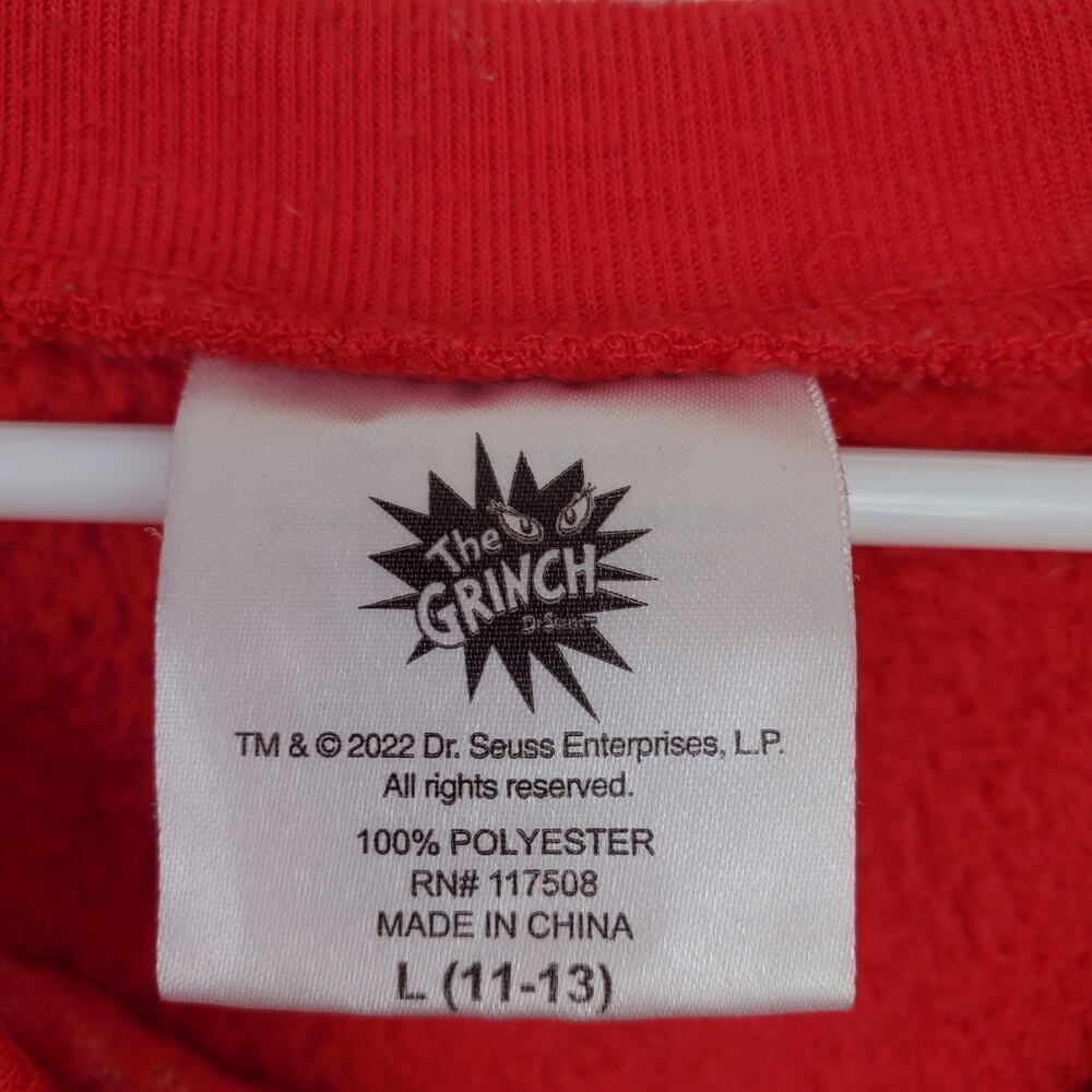 THE GRINCH DR. SEUSS | Fleece Crew Neck | Red/Green | Sweatshirt | Large - Picture 4 of 6